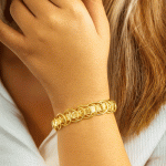 Pulsera Ajustable Damas Estilo Cadena Elegante en Baño de Oro - Imagen 2