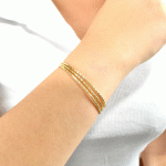 Set de 3 Pulseras Doradas para Dama - Imagen 2