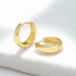 Argollas Clásicas Bañadas en Oro para Damas