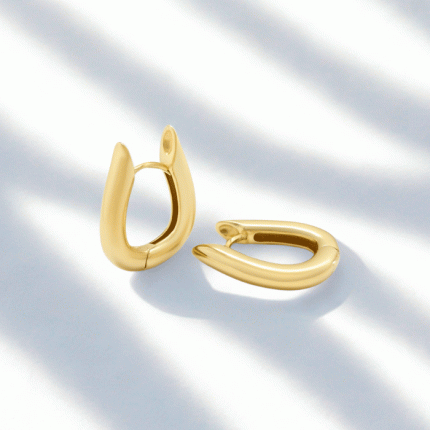 Argollas Bañadas en Oro Diseño Moderno Elegante para Damas