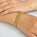 Pulsera Ajustable Trenzada Bañada en Oro para Damas - Imagen 2