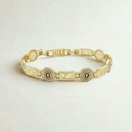 Pulsera de Damas Bañada en Oro con Detalles de Diseño Exclusivo