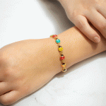 Pulsera de Mariquitas Multicolor Bañada en Oro para Damas - Imagen 2