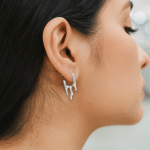 Aretes Modernos en Plata con Diseño Abstracto para Damas - Imagen 2