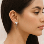 Aretes Corazón Derretido Bañados en Plata para Damas - Imagen 2