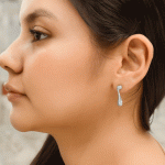 Aretes Bañados en Plata Diseño Minimalista en Gota para Damas - Imagen 2