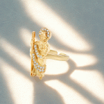 Anillo San Judas Tadeo Bañado en Oro con Detalles de Brillo