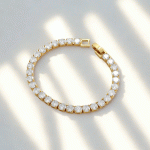 Pulsera Tennis Clásica Bañada en Oro con Circones Brillantes