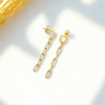 Aretes de Cadena Largos Bañados en Oro