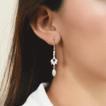 Aretes Elegantes con Circones en Diseño Colgante Bañados en Oro - Imagen 2