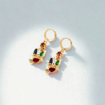 Aretes de Flores Multicolor Bañados en Oro