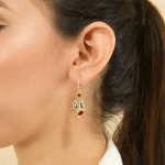 Aretes de Flores Multicolor Bañados en Oro - Imagen 2