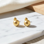 Aretes Topos Esfera Bañados en Oro