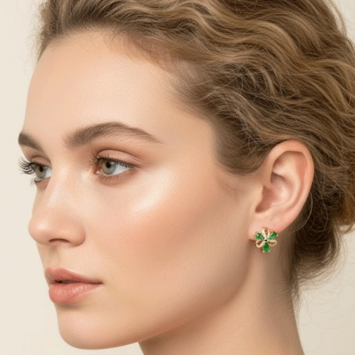 108 Argollas Huggies Flor Esmeralda Bañadas en Oro - Imagen 2