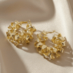 Argollas Rizadas Esculturales Bañadas en Oro