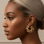 Argollas Rizadas Esculturales Bañadas en Oro - Imagen 2