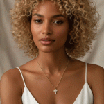 Cadena Bañada en Oro con Dije de Cruz de Circones Engastadas - Imagen 2