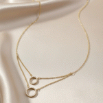 Collar Doble Cadena con Aros de Circones