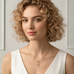 Collar Doble Cadena con Aros de Circones - Imagen 2