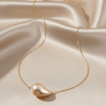 Collar Bañado en Oro con Perla Barroca Estilo Gota