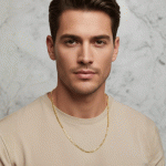 Cadena Fina Tipo Fígaro de Lujo Bañada en Oro para Hombre | Elegancia Clásica - Imagen 2