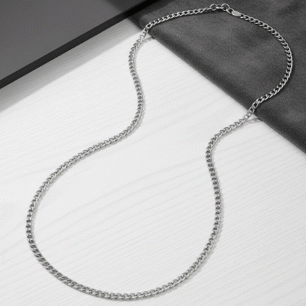 Cadena Fina de Acero Inoxidable para Hombre - Estilo Clásico Cubano