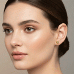 Aretes Topos Esfera Bañados en Oro - Imagen 2