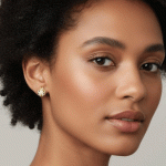 Aretes Topos Medianos Mariquitas con Circones Bañados en Oro - Imagen 2