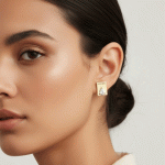 Aretes Topos “FOREVER” Bañados en Oro con Circones en Forma de Gota - Imagen 2