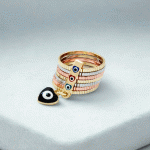 Anillo Ojo Turco “7 Tratados” en 3 Oros – Protección y Estilo