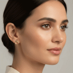 Aretes Topos Flecha del Amor Bañados en Oro - Imagen 2