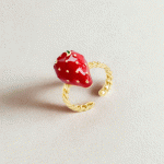 Anillo Ajustable “Strawberry Sweet” Bañado en Oro