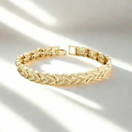 Pulsera Eslabones Flecha Bañada en Oro