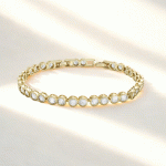 Pulsera Clásica de Circones Bañada en Oro