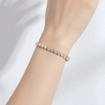 Pulsera Clásica de Circones Bañada en Oro - Imagen 2