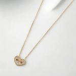Collar Corazón Brillante Bañado en Oro