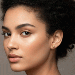 Aretes Topos Esfera Texturizados Bañados en Oro - Imagen 2