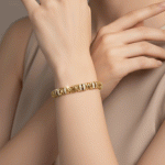 Pulsera de Enlaces con Detalles de Brillo Bañada en Oro - Imagen 2