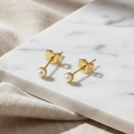 Aretes Topos Pequeños con Perla Bañados en Oro