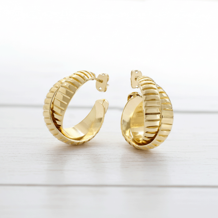 73 Semi Argollas Elegancia Dorada Bañadas en Oro - Imagen 1