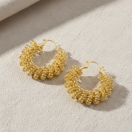 Argollas Espiral Dorado Bañadas en Oro