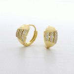 Argollas Huggies Glamour Dorado con Circones Bañadas en Oro