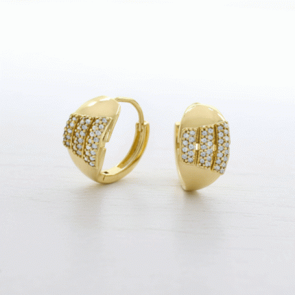 Argollas Huggies Glamour Dorado con Circones Bañadas en Oro