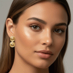 Aretes Tipo Espiral Concéntrico Bañados en Oro para Dama - Imagen 2