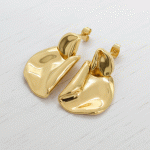 Aretes Orgánicos Bañados en Oro - Diseño Moderno y Elegante