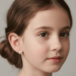 Argollas Huggies Trébol de la Suerte para Niñas Baño de Oro y Circones - Imagen 2