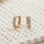 Argollas Huggies para Niñas Baño de Oro y Circones