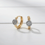 Argollas Huggies para Niñas Baño de Oro con Circones