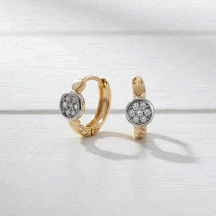 Argollas Huggies para Niñas Baño de Oro con Circones