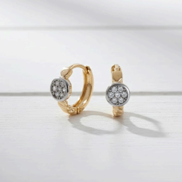 209 Argollas Huggies para Niñas Baño de Oro con Circones - Imagen 1